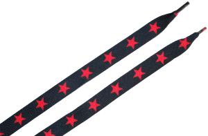 Schnürsenkel: Schwarze Schnürsenkel mit roten Sternen