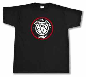 T-Shirt: Schwarze Szene Nazifrei - Weißes Pentagramm