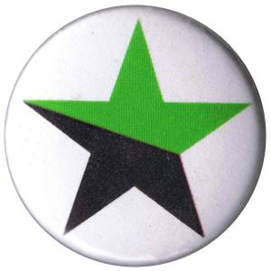 25mm Button: schwarz/grüner Stern
