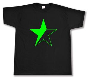 T-Shirt: Schwarz/grüner Stern