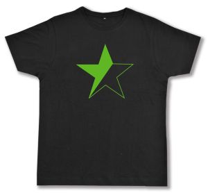 Fairtrade T-Shirt: Schwarz/grüner Stern