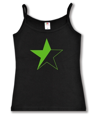 Trägershirt: Schwarz/grüner Stern