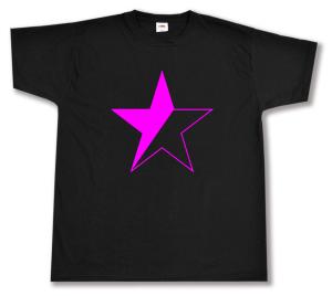 T-Shirt: schwarz/pinker Stern