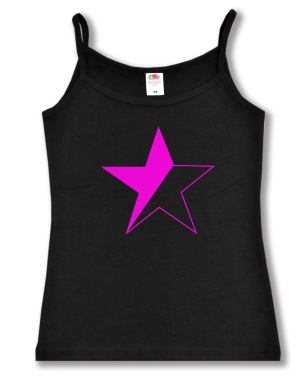 Trägershirt: schwarz/pinker Stern