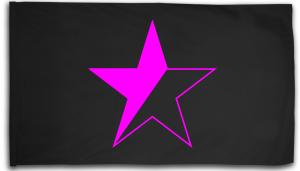 Fahne / Flagge (ca. 150x100cm): schwarz/pinker Stern