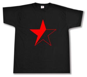T-Shirt: Schwarz/roter Stern
