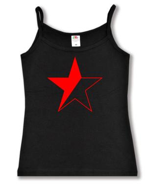 Trägershirt: Schwarz/roter Stern