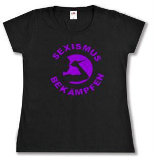 tailliertes T-Shirt: Sexismus bekämpfen (lila)
