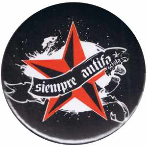 37mm Magnet-Button: Siempre Antifascista