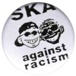 25mm Button: Ska against racism Köpfe