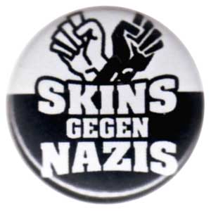 25mm Button: Skins gegen Nazis (neu)