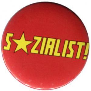 25mm Magnet-Button: Sozialist! (rot)
