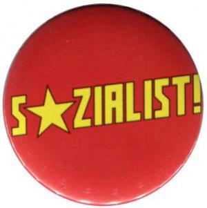 37mm Magnet-Button: Sozialist! (rot)