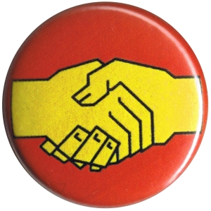 37mm Magnet-Button: Sozialistischer Handschlag