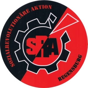 Aufkleber: SRA - Sozialrevolutionäre Aktion Regensburg