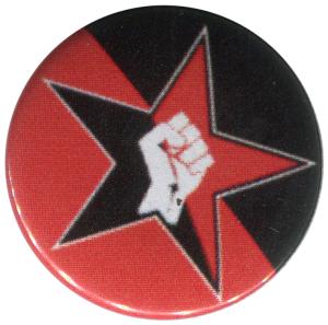 37mm Button: Stern Faust (schwarz/roter Hintergrund)