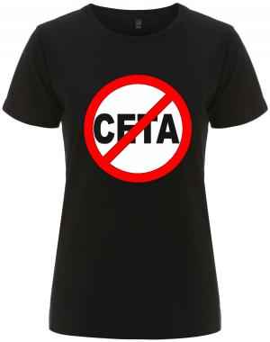 tailliertes Fairtrade T-Shirt: Stop CETA
