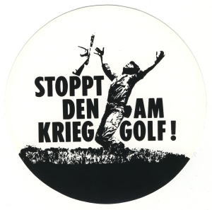 Aufkleber: Stoppt den Krieg am Golf!