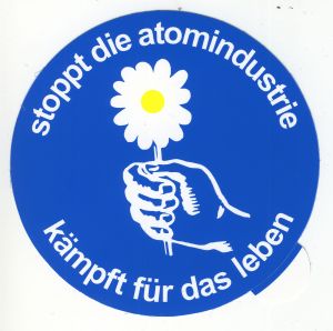 Aufkleber: Stoppt die Atomindustrie