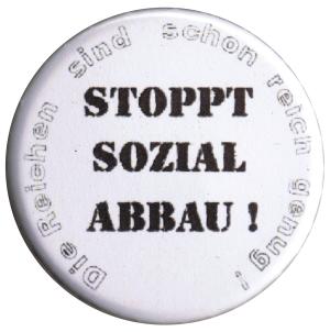 37mm Button: Stoppt Sozialabbau