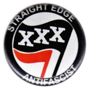 25mm Magnet-Button: Straight Edge Antifascist