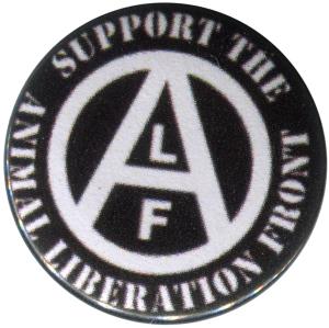 25mm Magnet-Button: support the Animal Liberation Front (schwarz)
