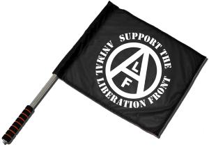 Fahne / Flagge (ca. 40x35cm): support the Animal Liberation Front (schwarz)