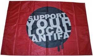 Fahne / Flagge (ca. 150x100cm): Support your local Antifa