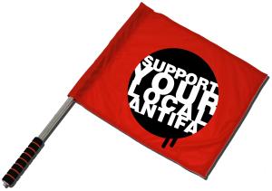 Fahne / Flagge (ca. 40x35cm): Support your local Antifa