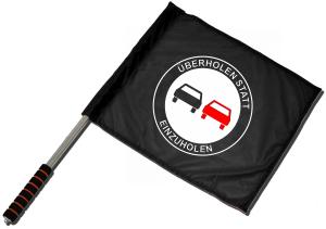 Fahne / Flagge (ca. 40x35cm): Überholen statt Einzuholen