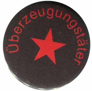 37mm Magnet-Button: Überzeugungstäter roter Stern