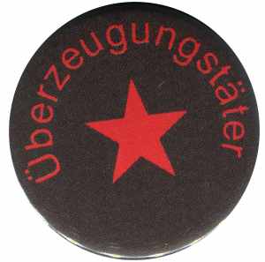 50mm Button: Überzeugungstäter roter Stern