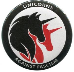 25mm Button: Unicorns against fascism