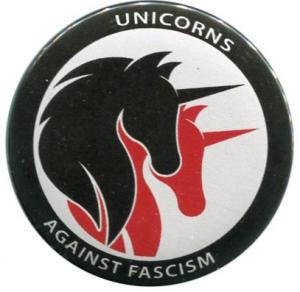 37mm Magnet-Button: Unicorns against fascism