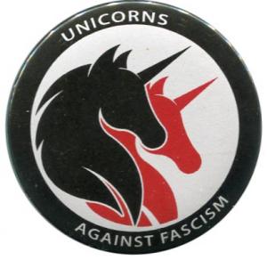50mm Magnet-Button: Unicorns against fascism