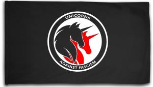 Fahne / Flagge (ca. 150x100cm): Unicorns against fascism