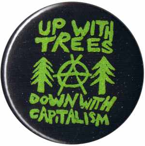 25mm Button: Up with Trees - Down with Capitalism