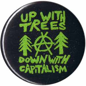 50mm Button: Up with Trees - Down with Capitalism