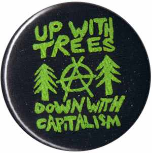 50mm Magnet-Button: Up with Trees - Down with Capitalism