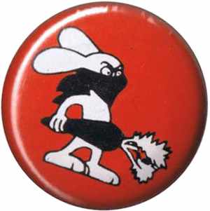 37mm Magnet-Button: Vegan Rabbit - Red