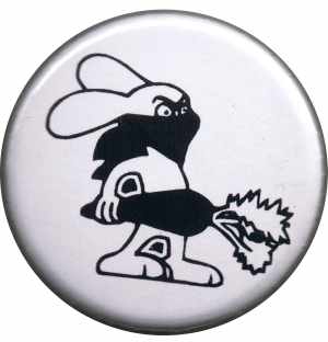 25mm Magnet-Button: Vegan Rabbit - White