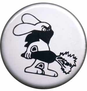 37mm Button: Vegan Rabbit - White