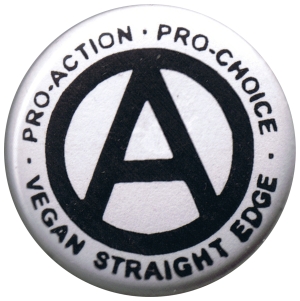 25mm Button: Vegan Straight Edge