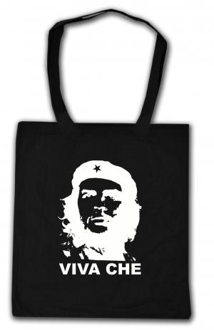 Baumwoll-Tragetasche: Viva Che Guevara (weiß/schwarz)