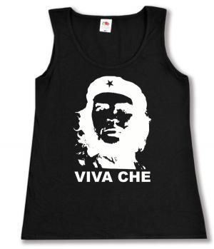 tailliertes Tanktop: Viva Che Guevara (weiß/schwarz)