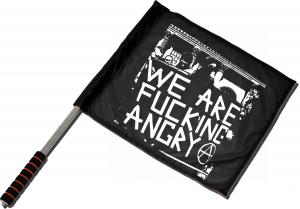 Fahne / Flagge (ca. 40x35cm): We are fucking Angry!
