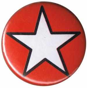 37mm Button: Weißer Stern (rot)