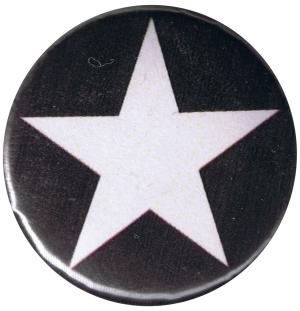 25mm Magnet-Button: Weißer Stern (schwarz)