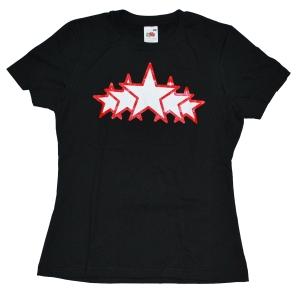 tailliertes T-Shirt: White Stars
