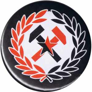 25mm Magnet-Button: Working Class Hammer (rot/schwarz)